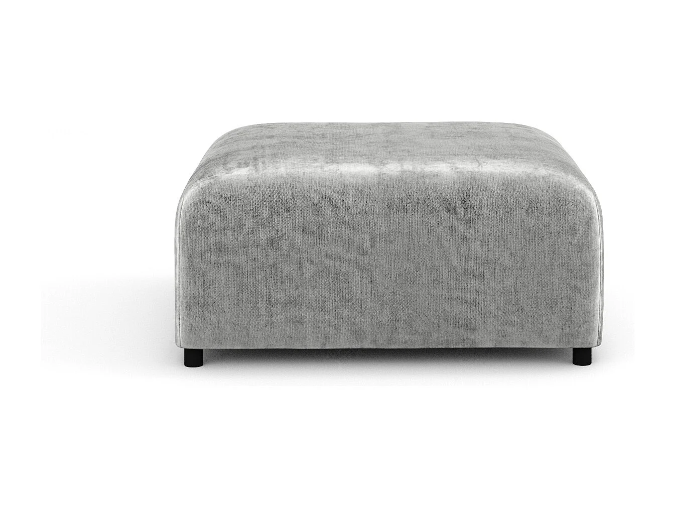 Pouf en tissu chenille Zanzibar - 88x88 cm - gris clair