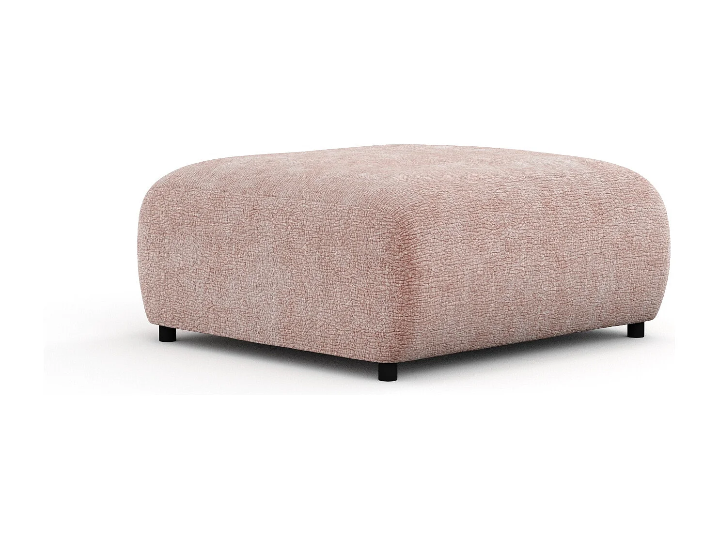 Pouf en tissu chenille Zanzibar - 88x88 cm - rose