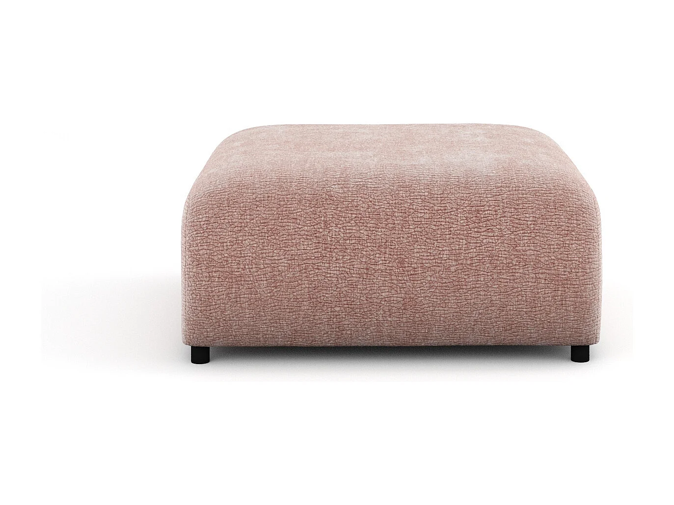 Pouf en tissu chenille Zanzibar - 88x88 cm - rose