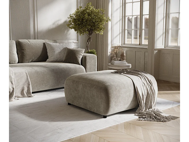 Puff aus Samtstoff Zanzibar - 88x88 cm - taupe