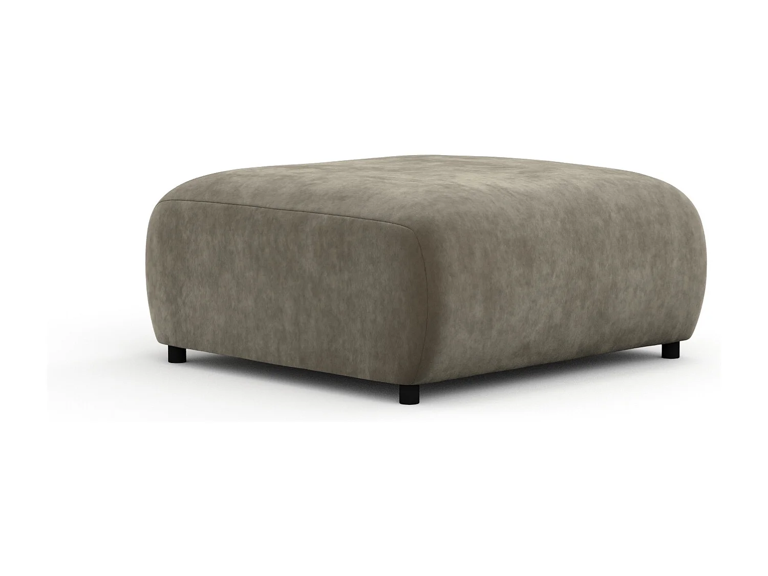 Pouf en tissu velours Zanzibar - 88x88 cm - taupe