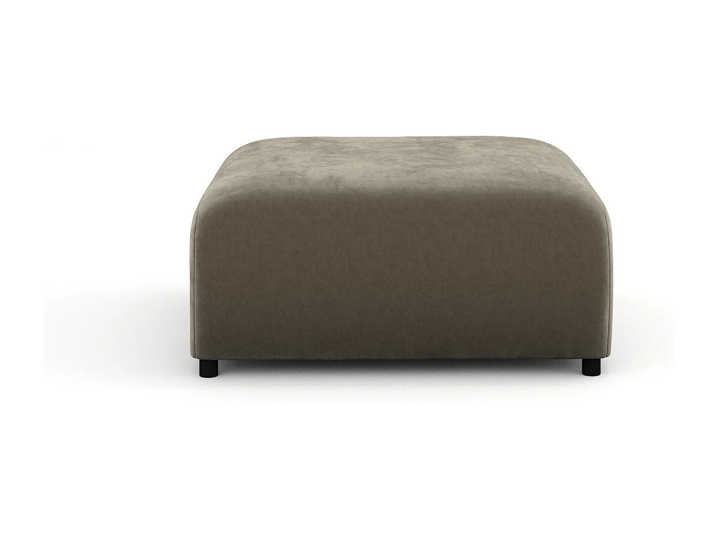 Pouf en tissu velours Zanzibar - 88x88 cm - taupe