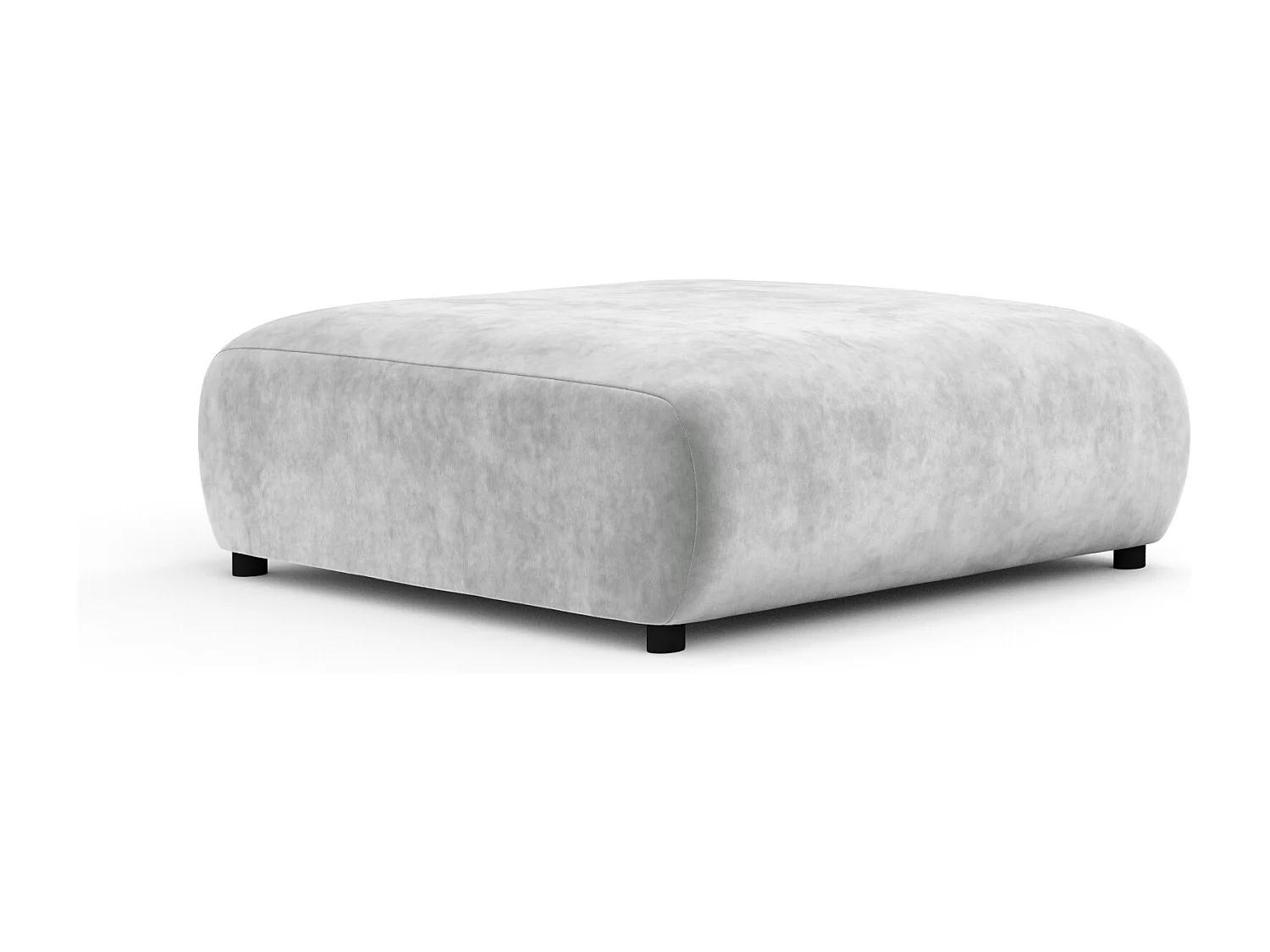 Pouf en tissu velours Zanzibar - 110x110 cm - gris clair