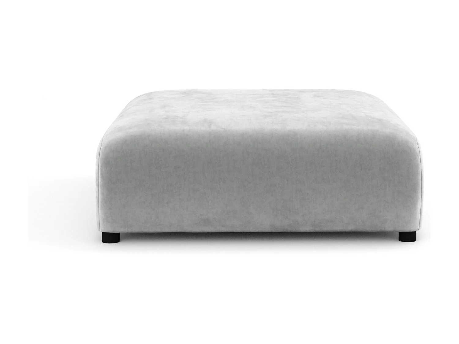 Pouf en tissu velours Zanzibar - 110x110 cm - gris clair