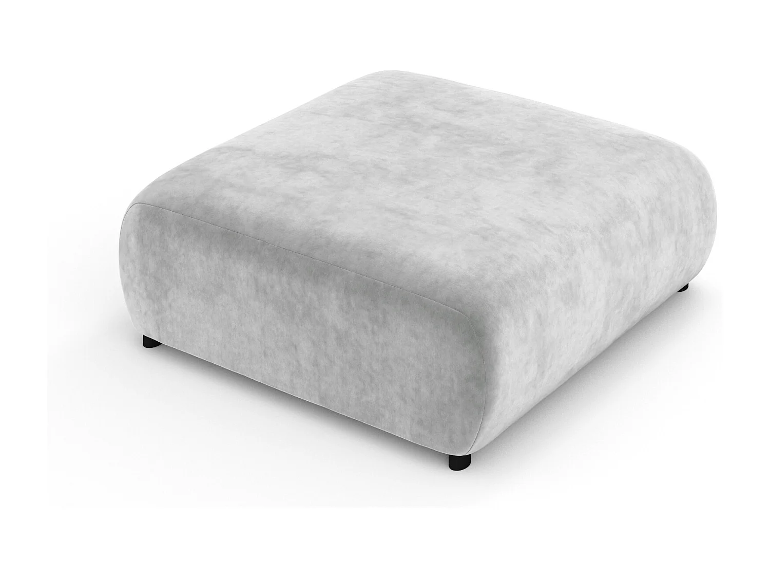Pouf en tissu velours Zanzibar - 110x110 cm - gris clair