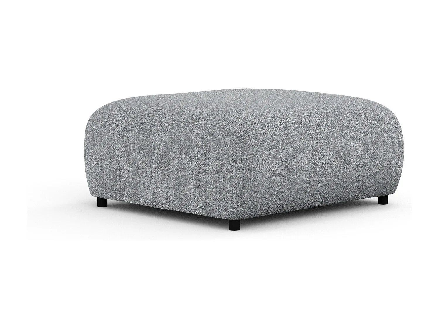 Pouf en tissu bouclette Zanzibar - 88x88 cm - gris