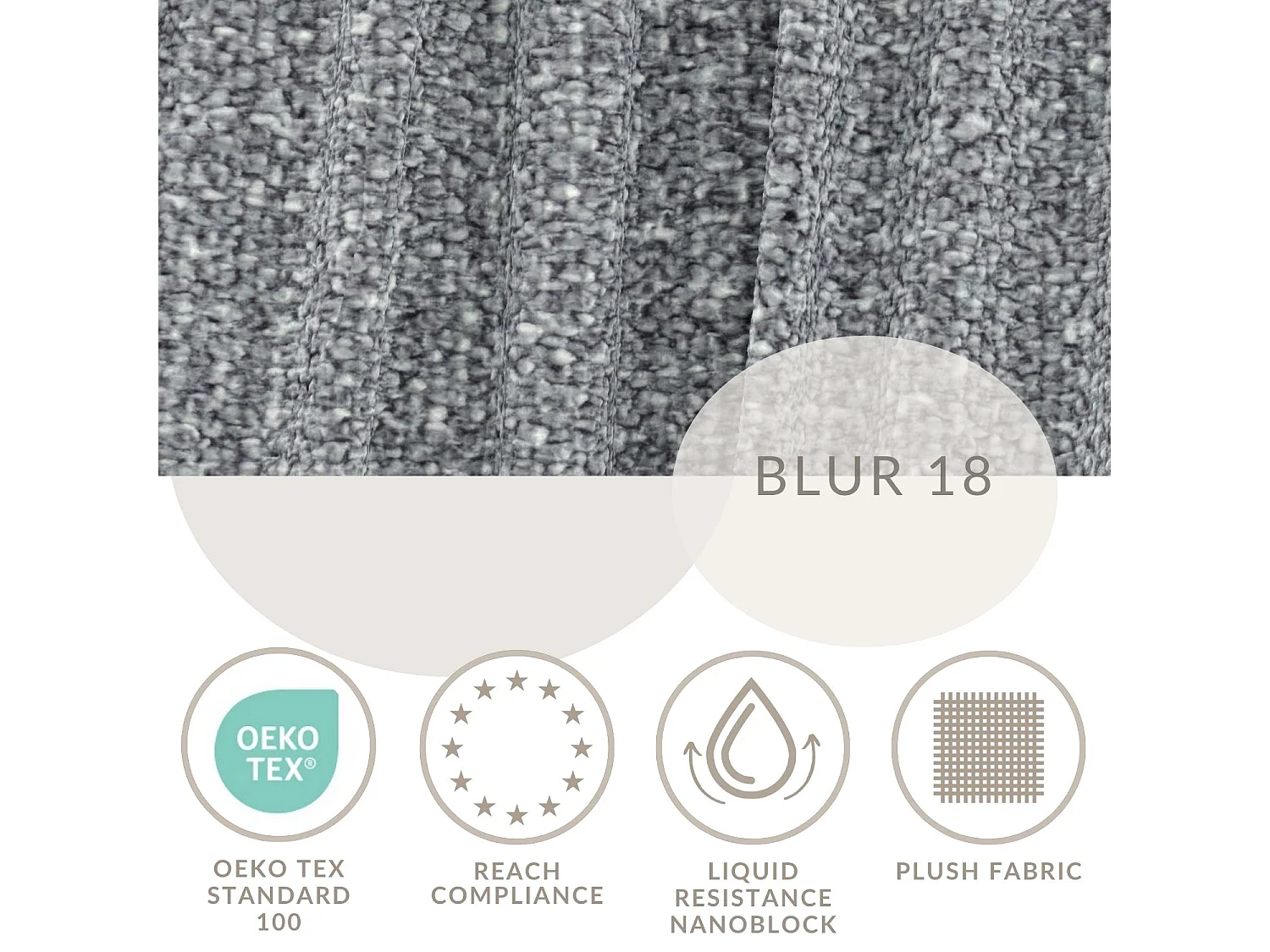 Pouf en tissu bouclette Zanzibar - 88x88 cm - gris