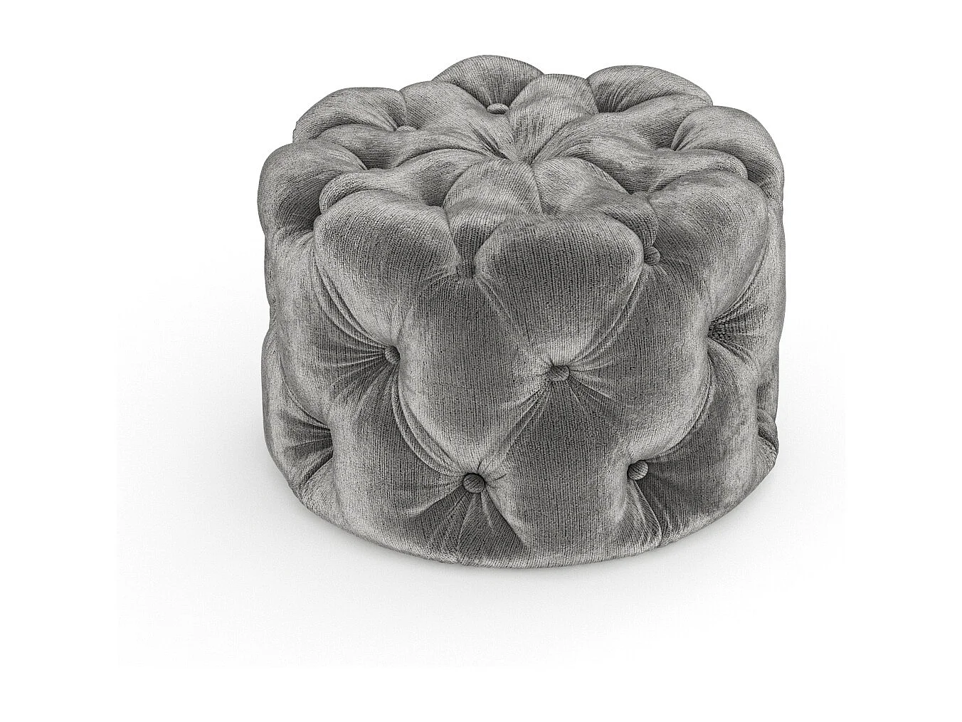 Pouf en tissu chenille Cosimo - gris