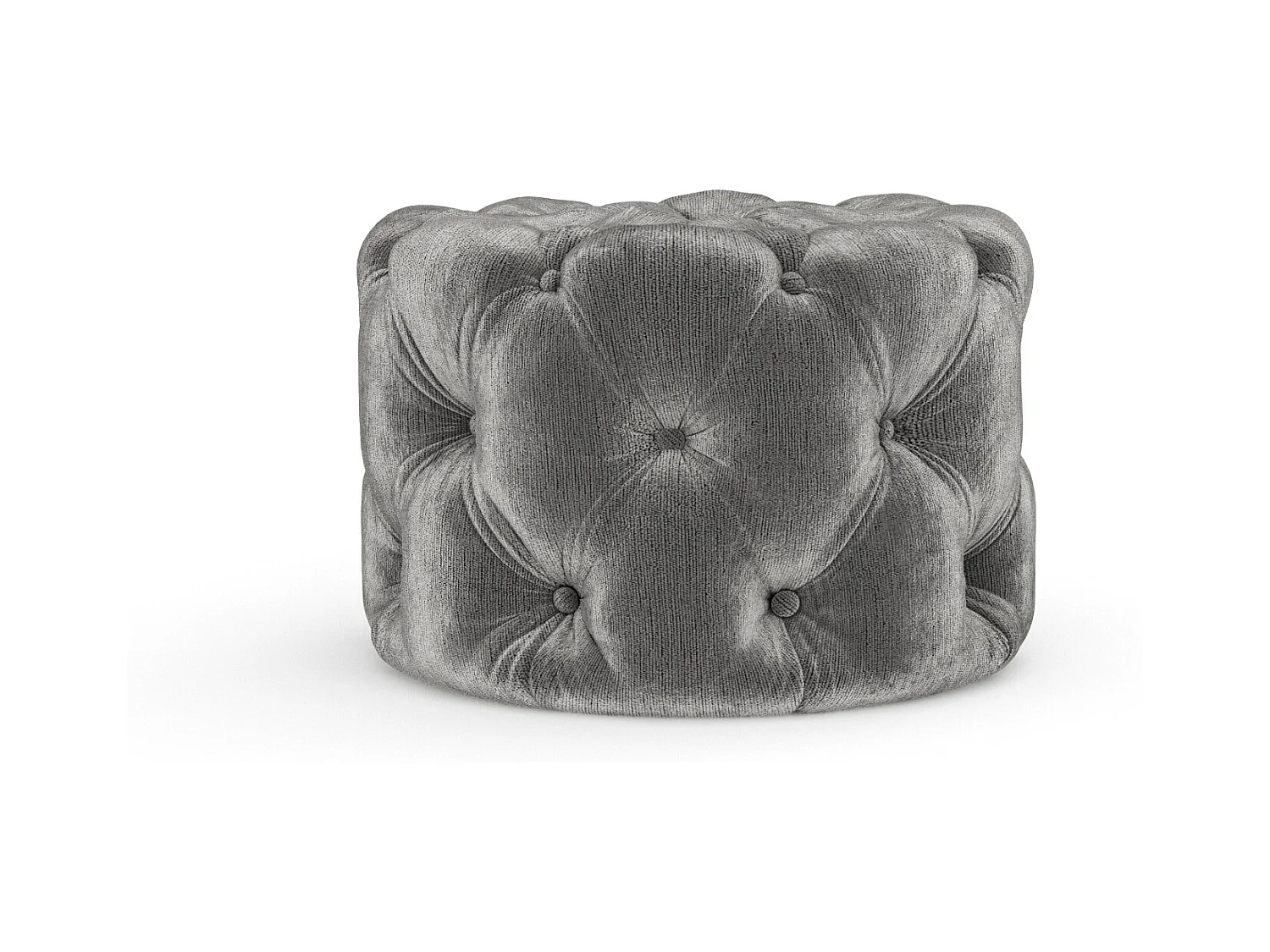Pouf en tissu chenille Cosimo - gris