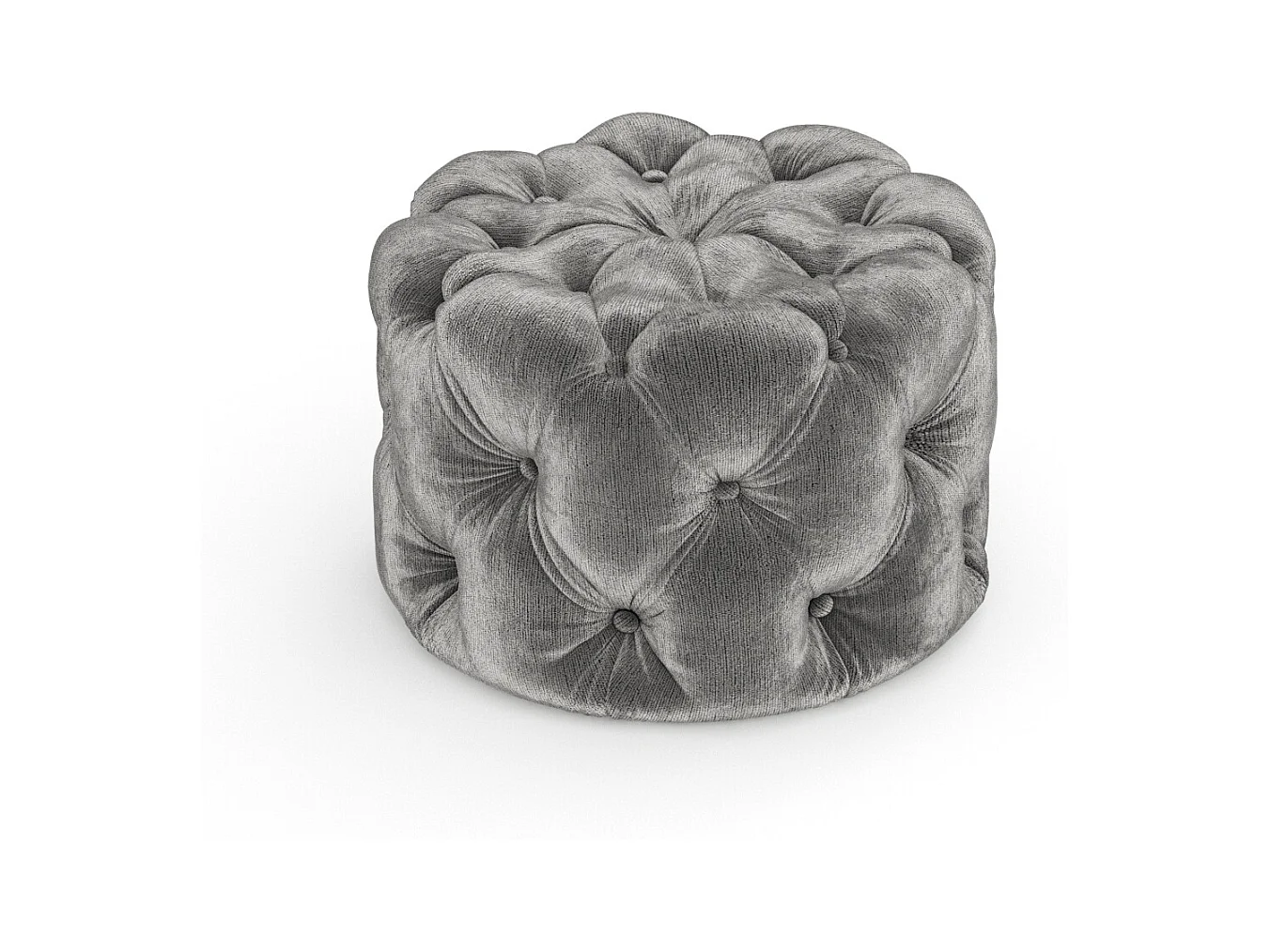 Pouf en tissu chenille Cosimo - gris