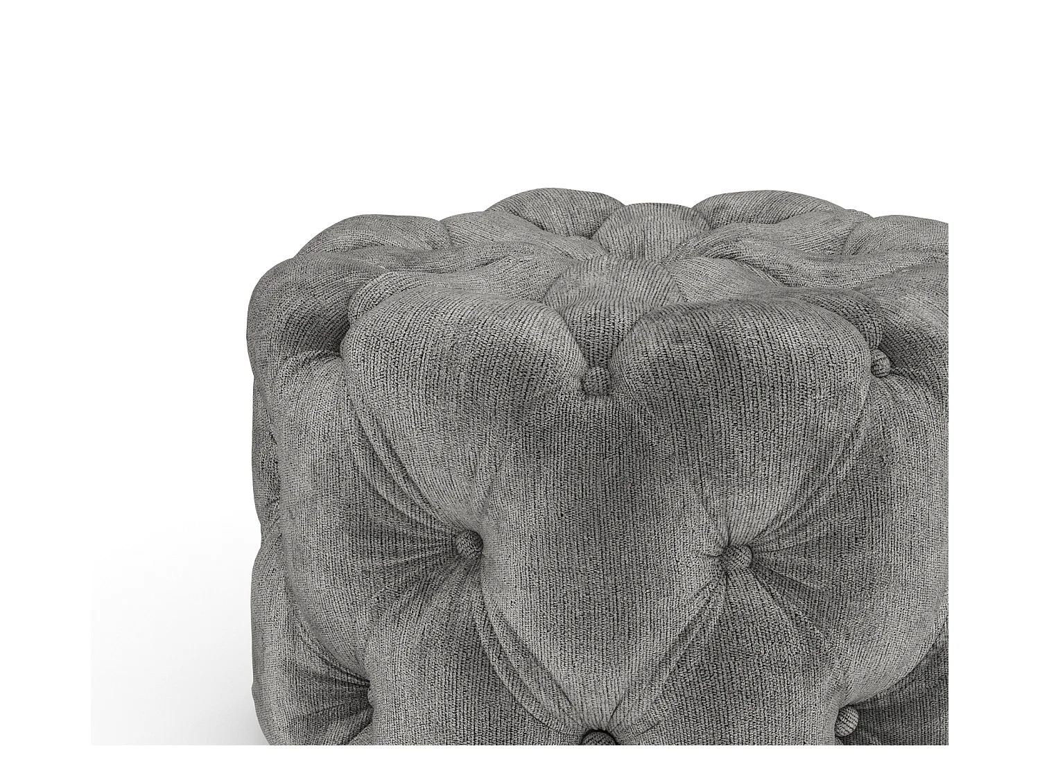 Pouf en tissu chenille Cosimo - gris