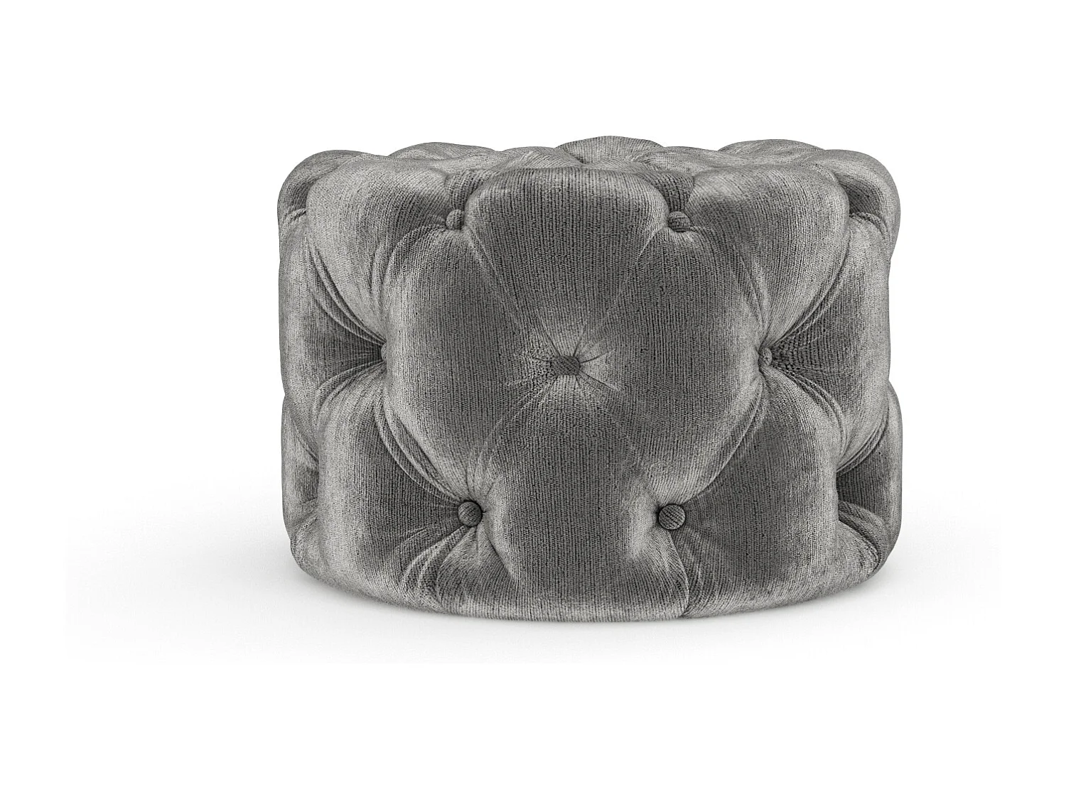 Pouf en tissu chenille Cosimo - gris