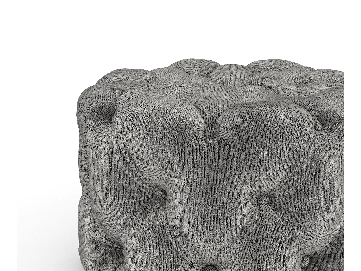 Pouf en tissu chenille Cosimo - gris