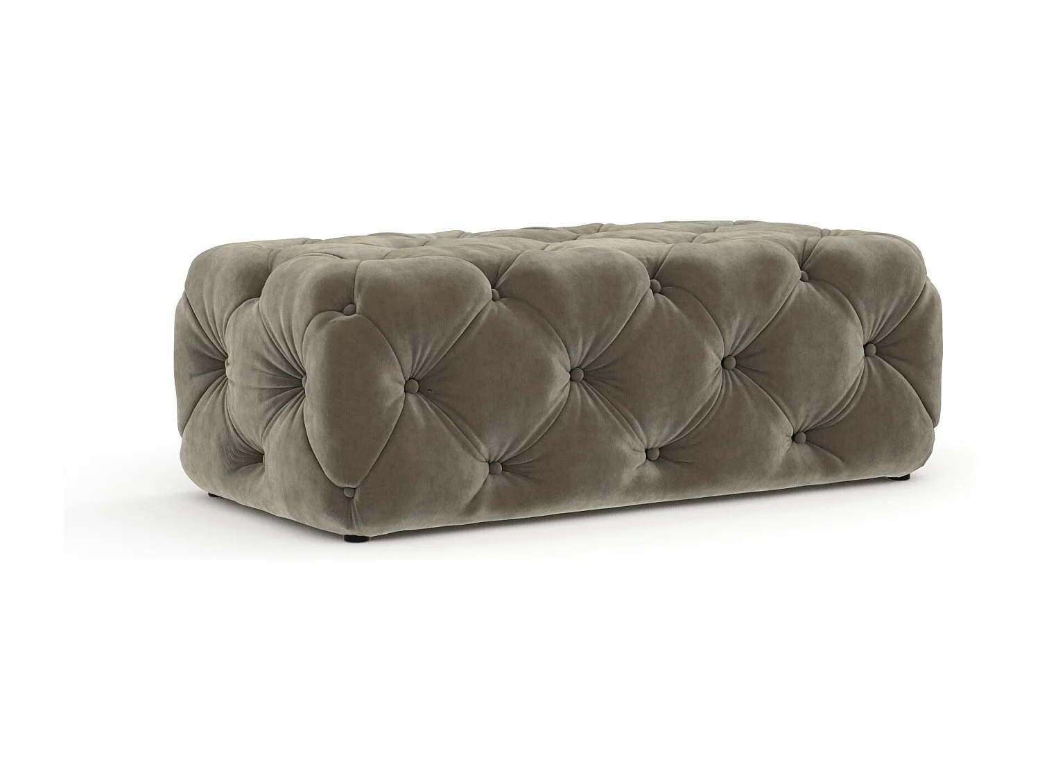 Pouf en velours Cosimo - taupe
