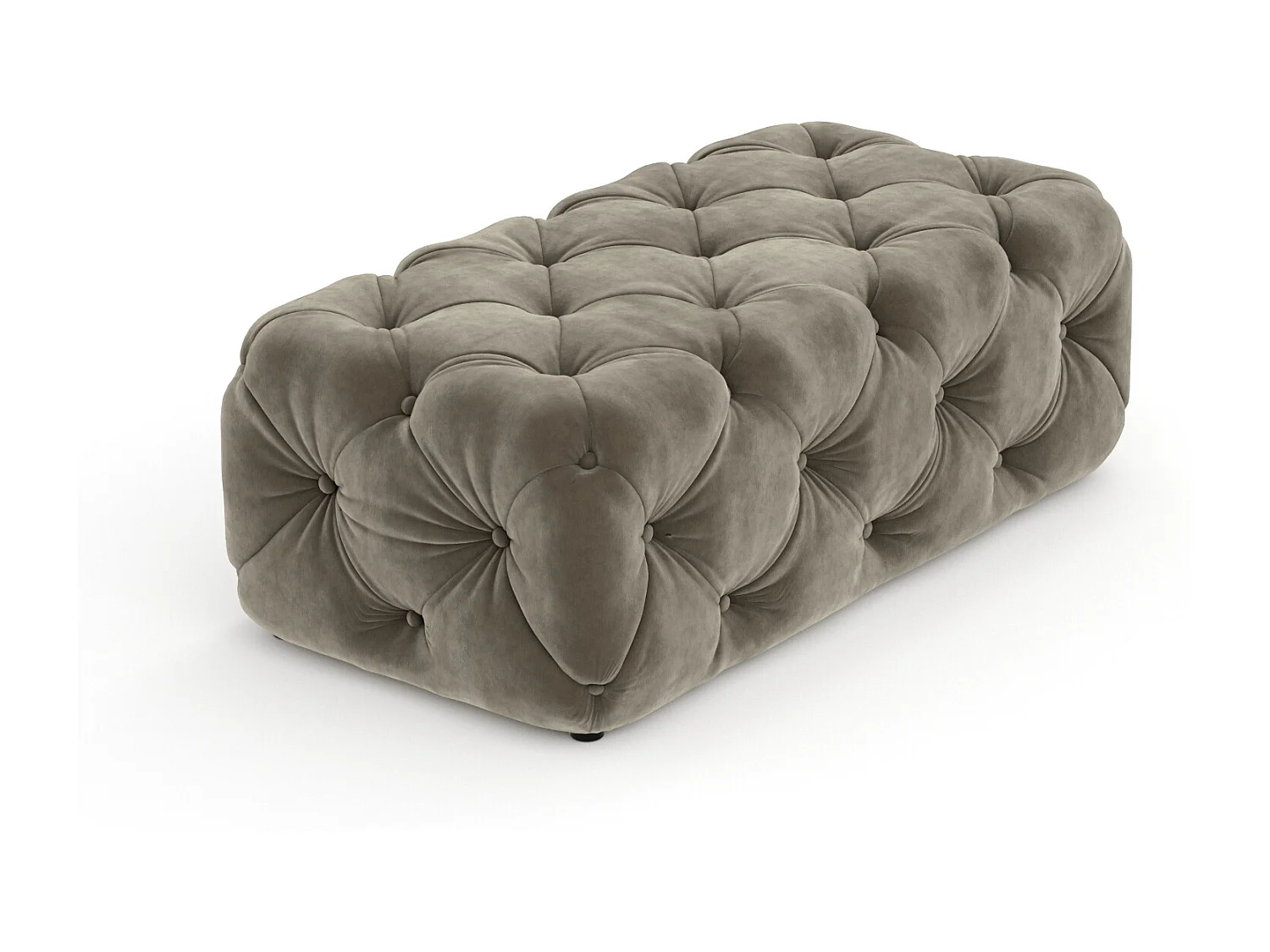 Pouf en velours Cosimo - taupe