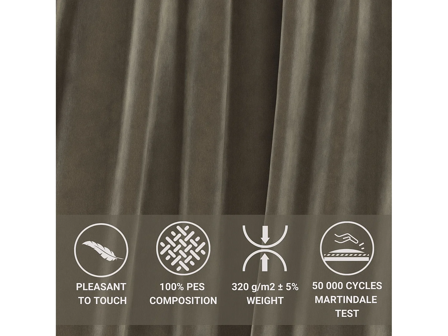 Pouf en velours Cosimo - taupe