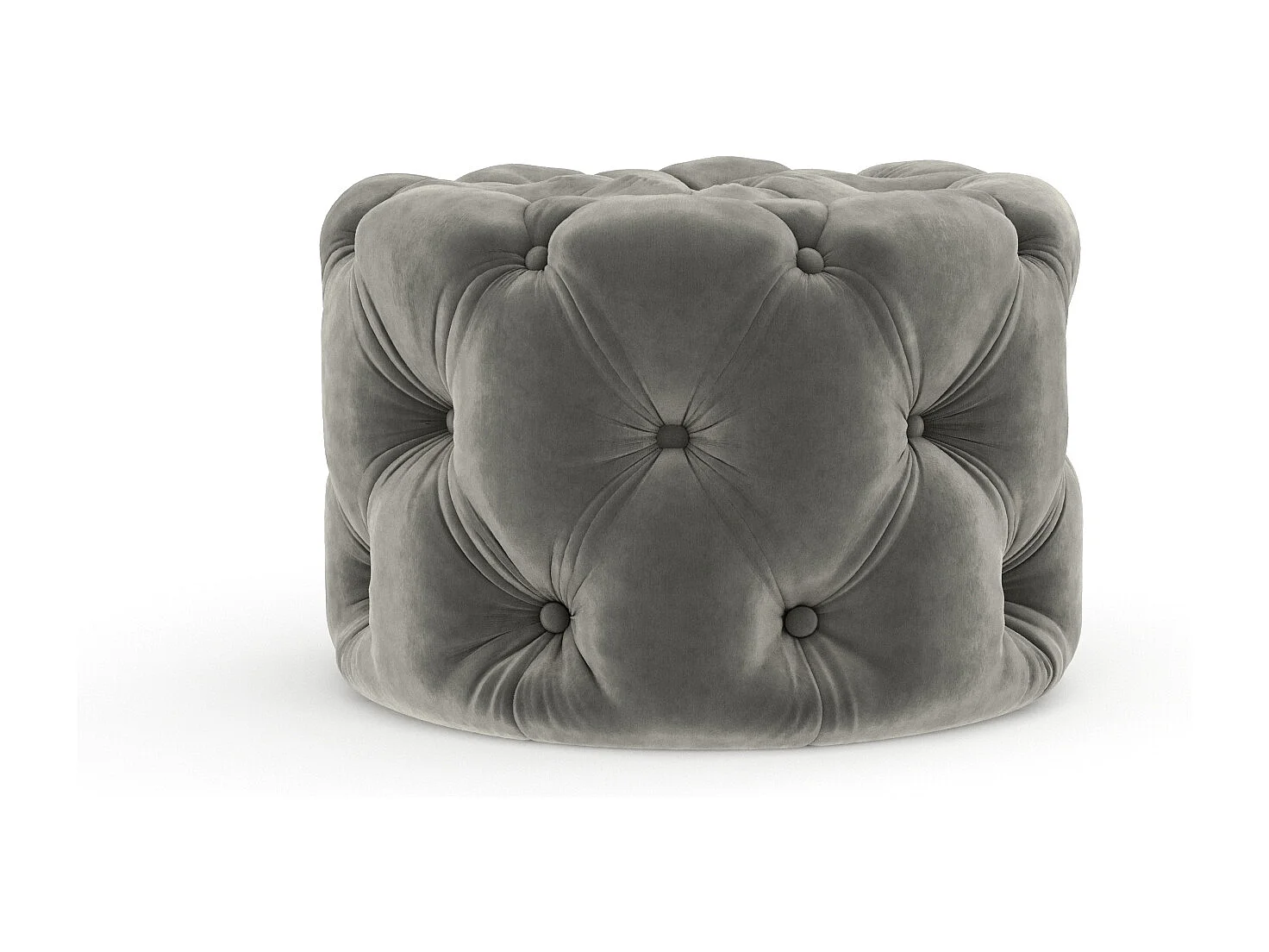 Pouf en velours Cosimo - gris