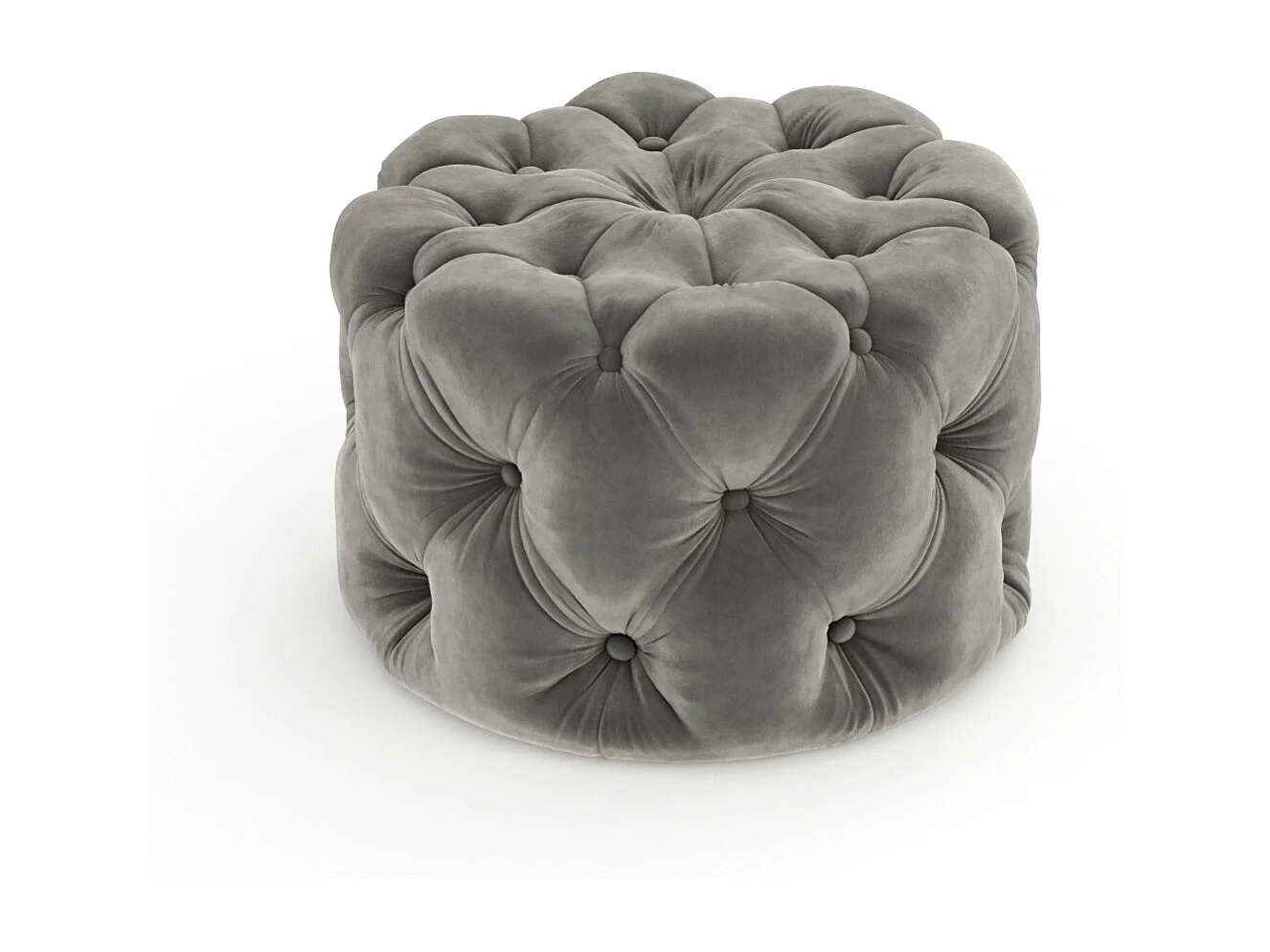 Pouf en velours Cosimo - gris