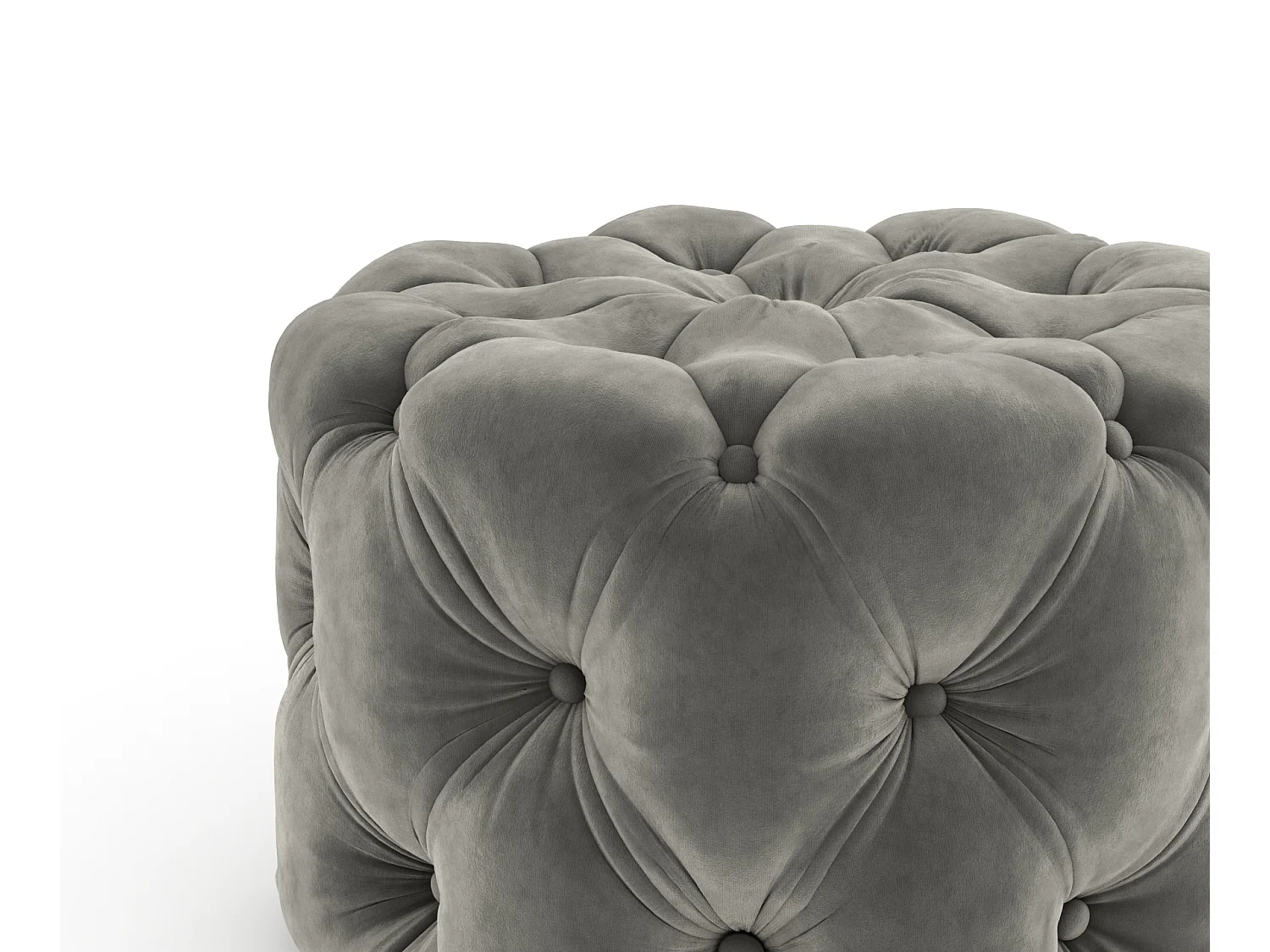 Pouf en velours Cosimo - gris