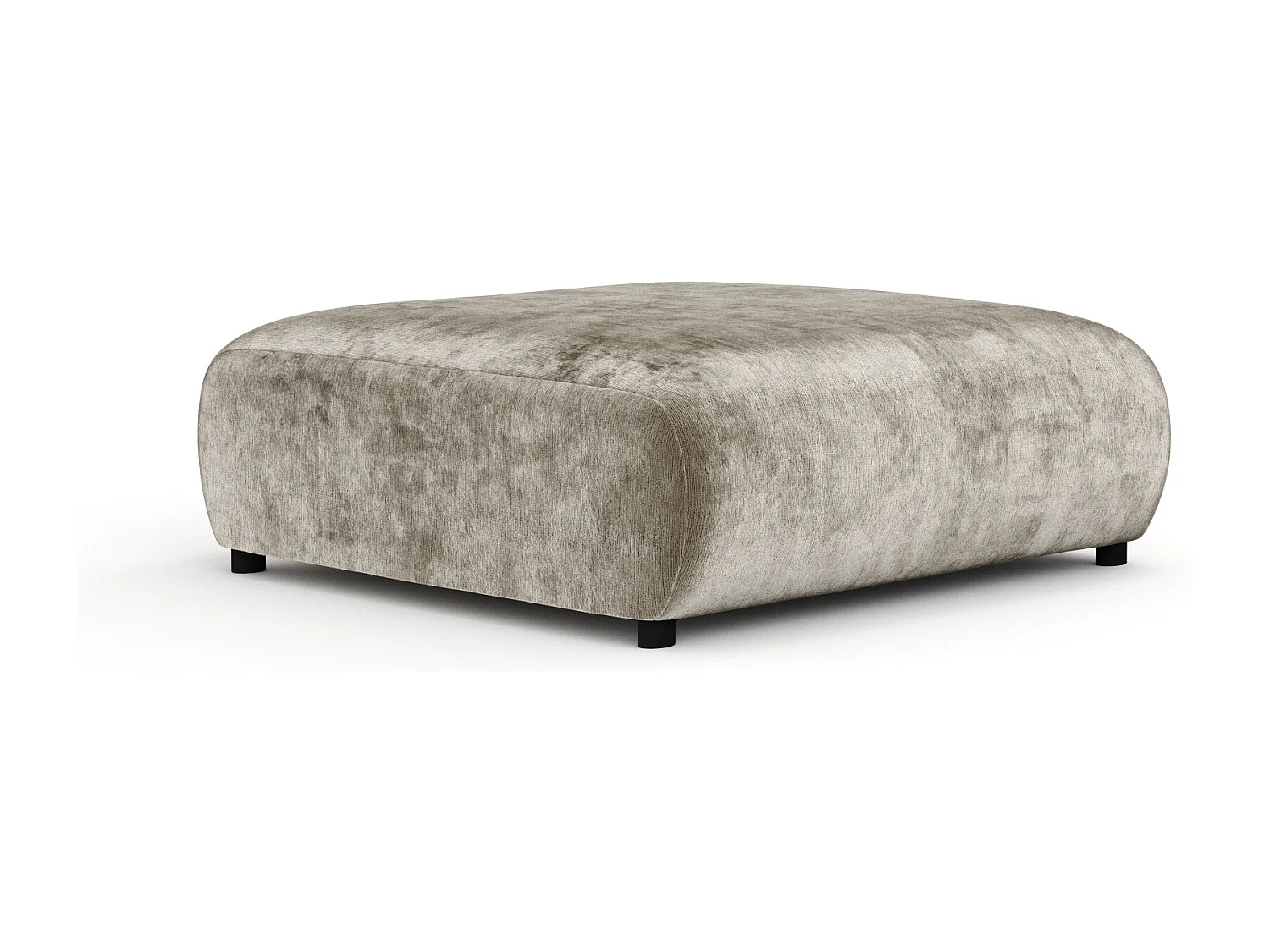 Pouf en tissu chenille Zanzibar - 110x110 cm - beige