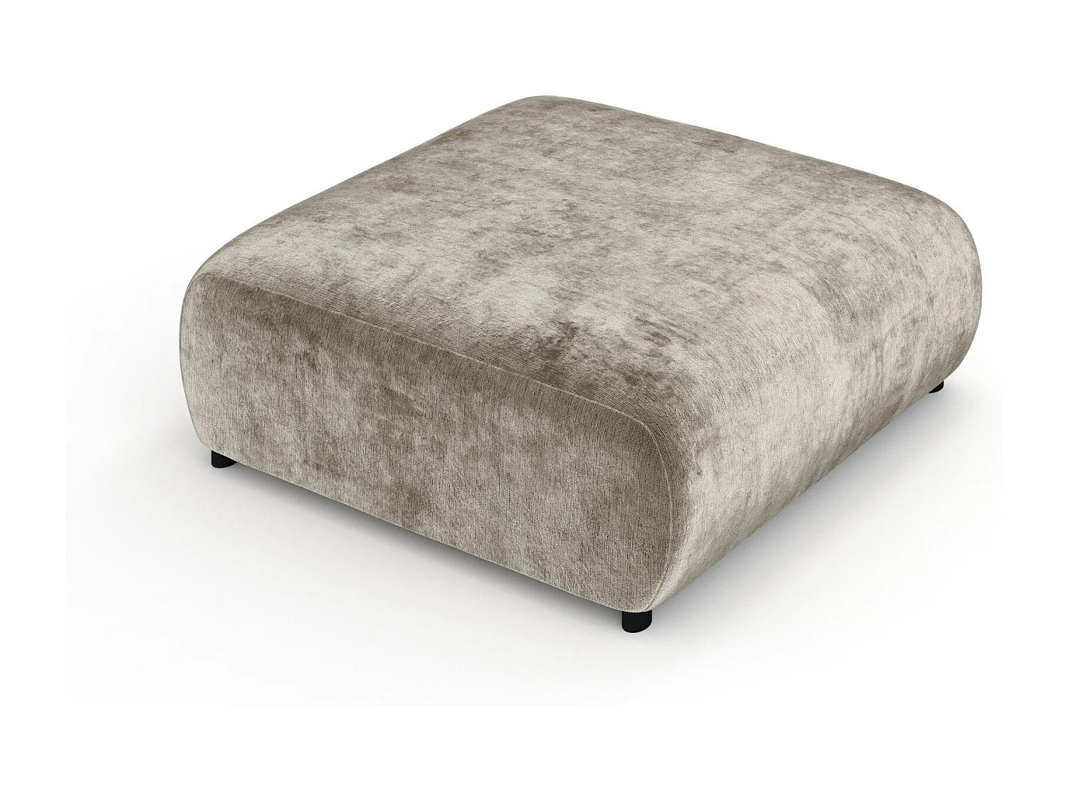 Pouf en tissu chenille Zanzibar - 110x110 cm - beige