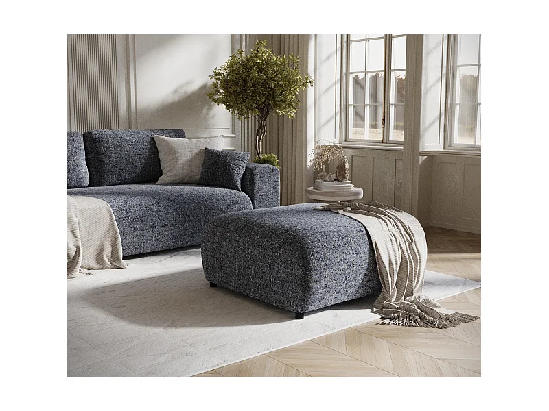 Puff aus Webstoff Zanzibar - 88x88 cm - marineblau