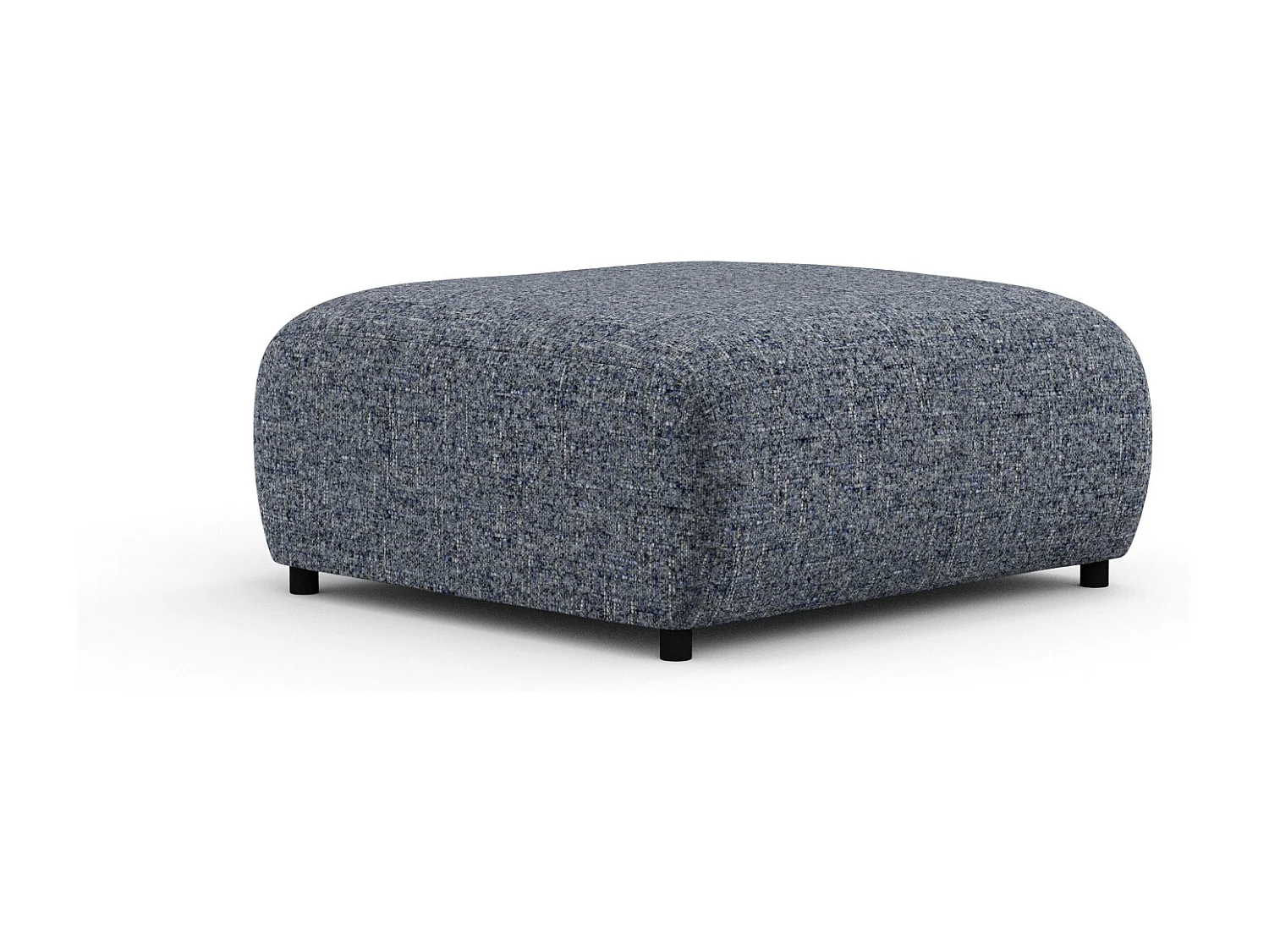 Pouf en toile tissée Zanzibar - 88x88 cm - bleu marine