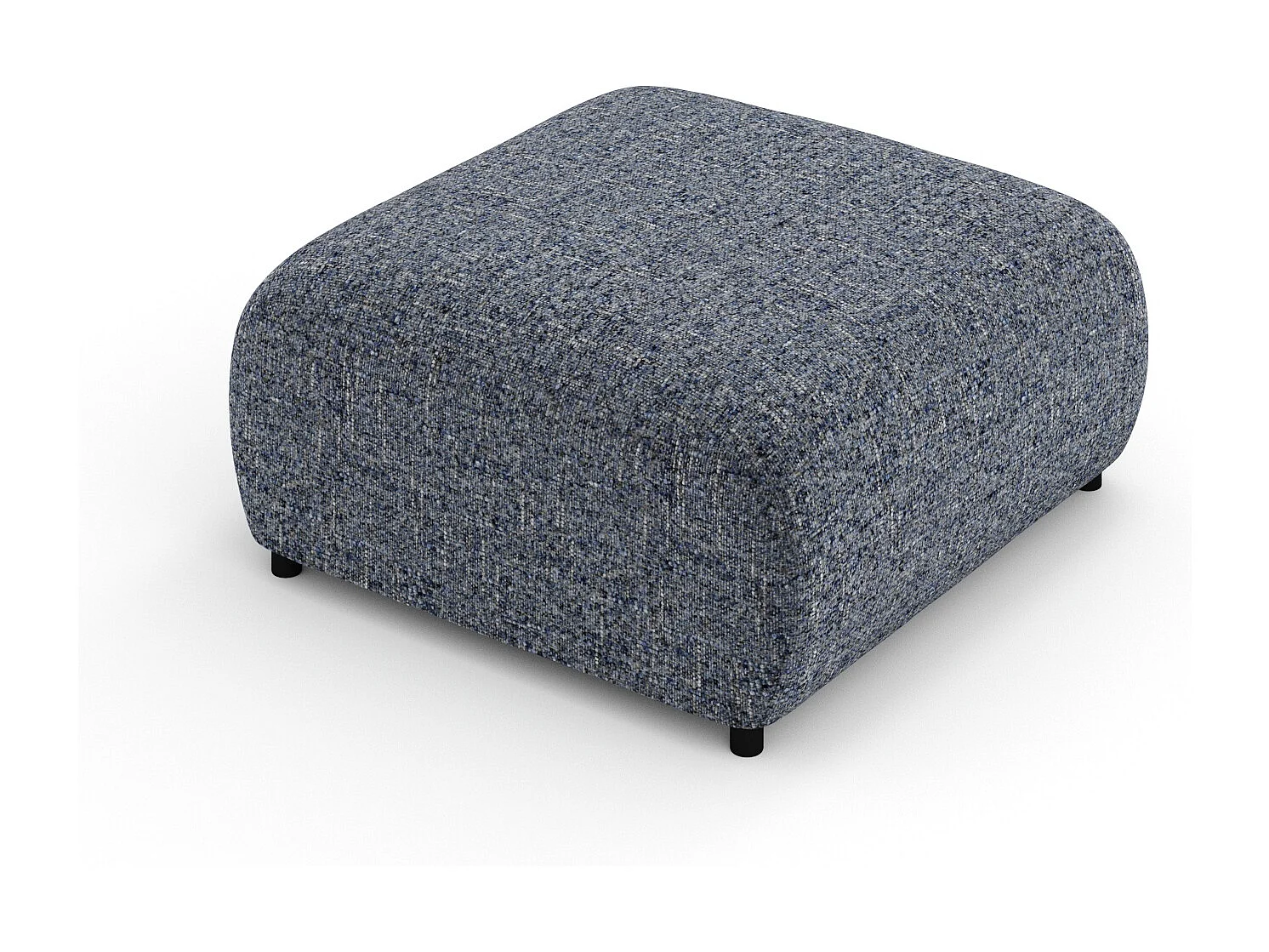 Pouf en toile tissée Zanzibar - 88x88 cm - bleu marine