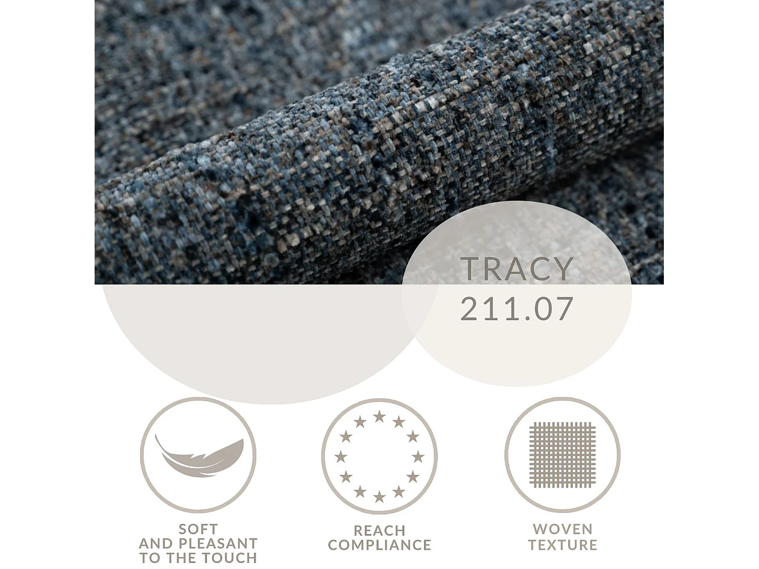 Pouf en toile tissée Zanzibar - 88x88 cm - bleu marine