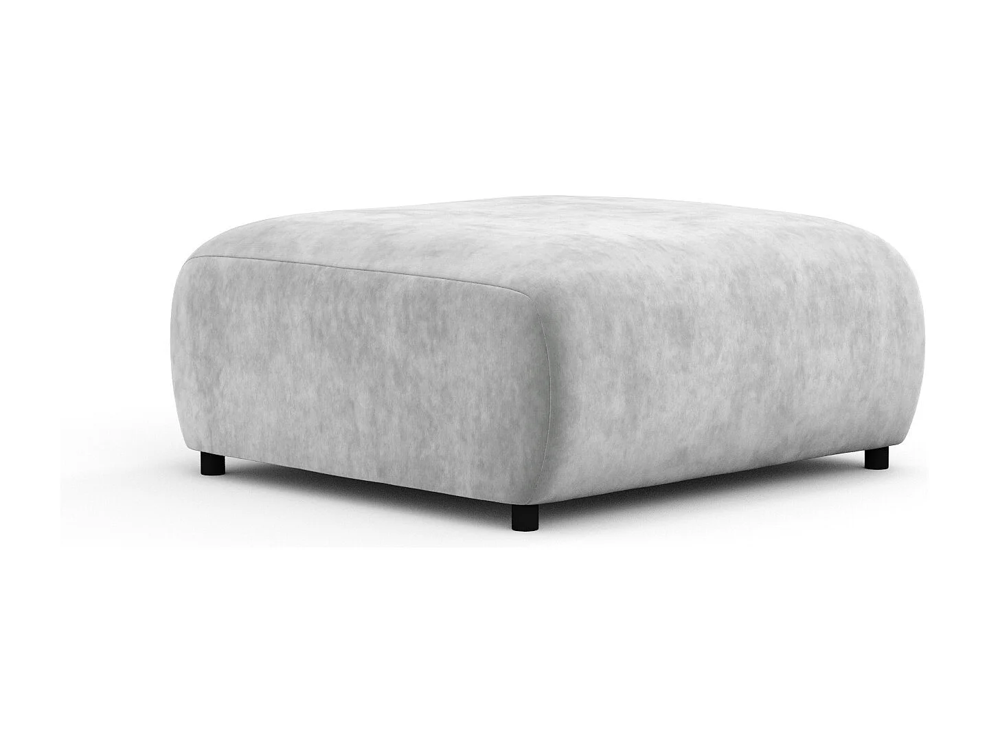 Pouf en tissu velours Zanzibar - 88x88 cm - gris clair