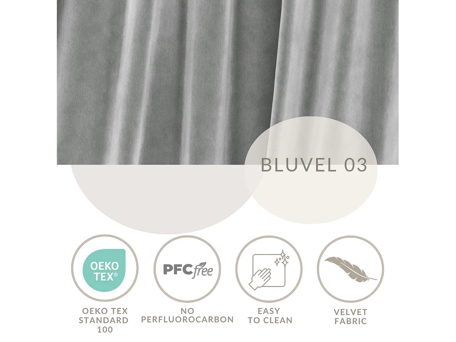 Pouf en tissu velours Zanzibar - 88x88 cm - gris clair