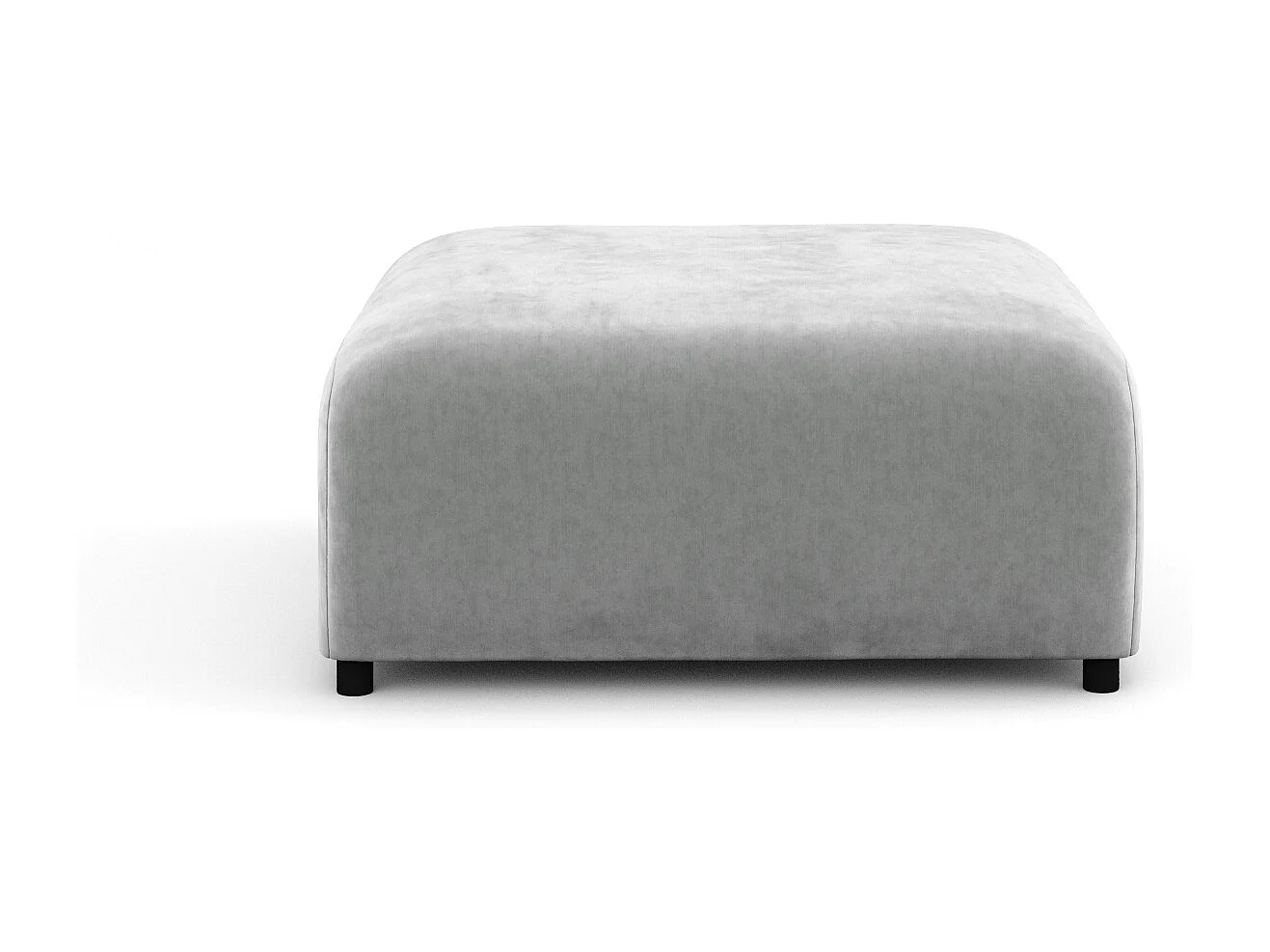 Pouf en tissu velours Zanzibar - 88x88 cm - gris clair