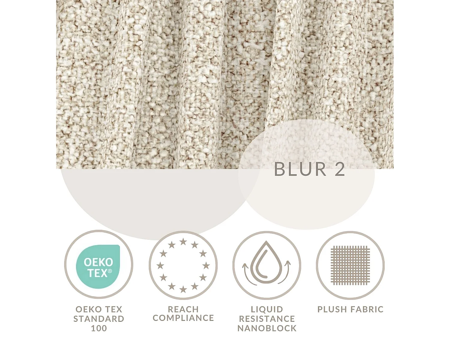 Pouf en tissu bouclette Zanzibar - 88x88 cm - beige