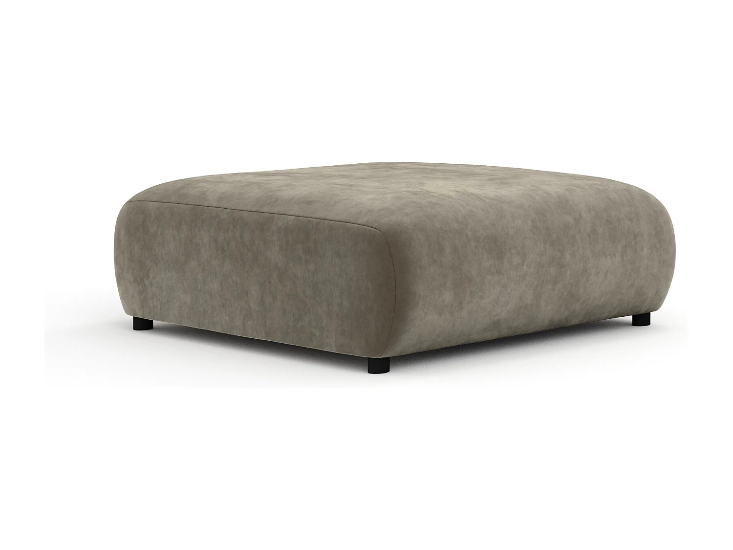 Pouf en tissu velours Zanzibar - 110x110 cm - taupe