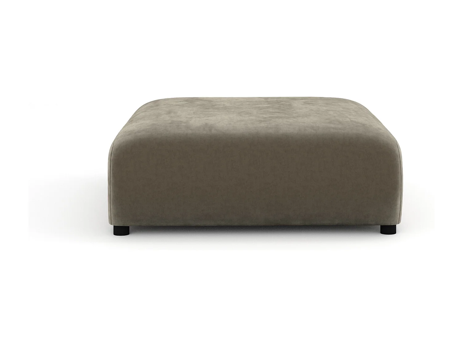 Pouf en tissu velours Zanzibar - 110x110 cm - taupe