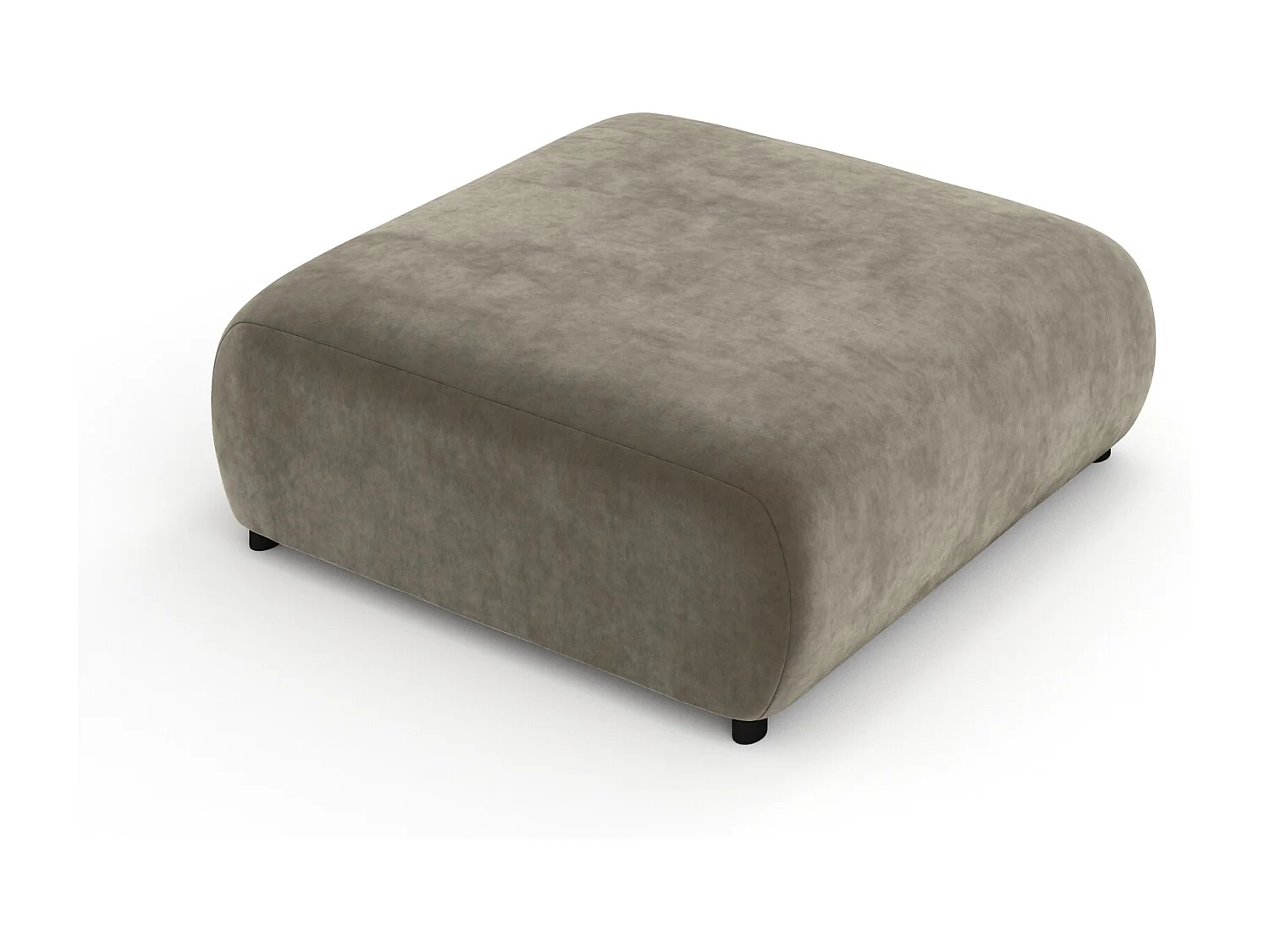 Pouf en tissu velours Zanzibar - 110x110 cm - taupe