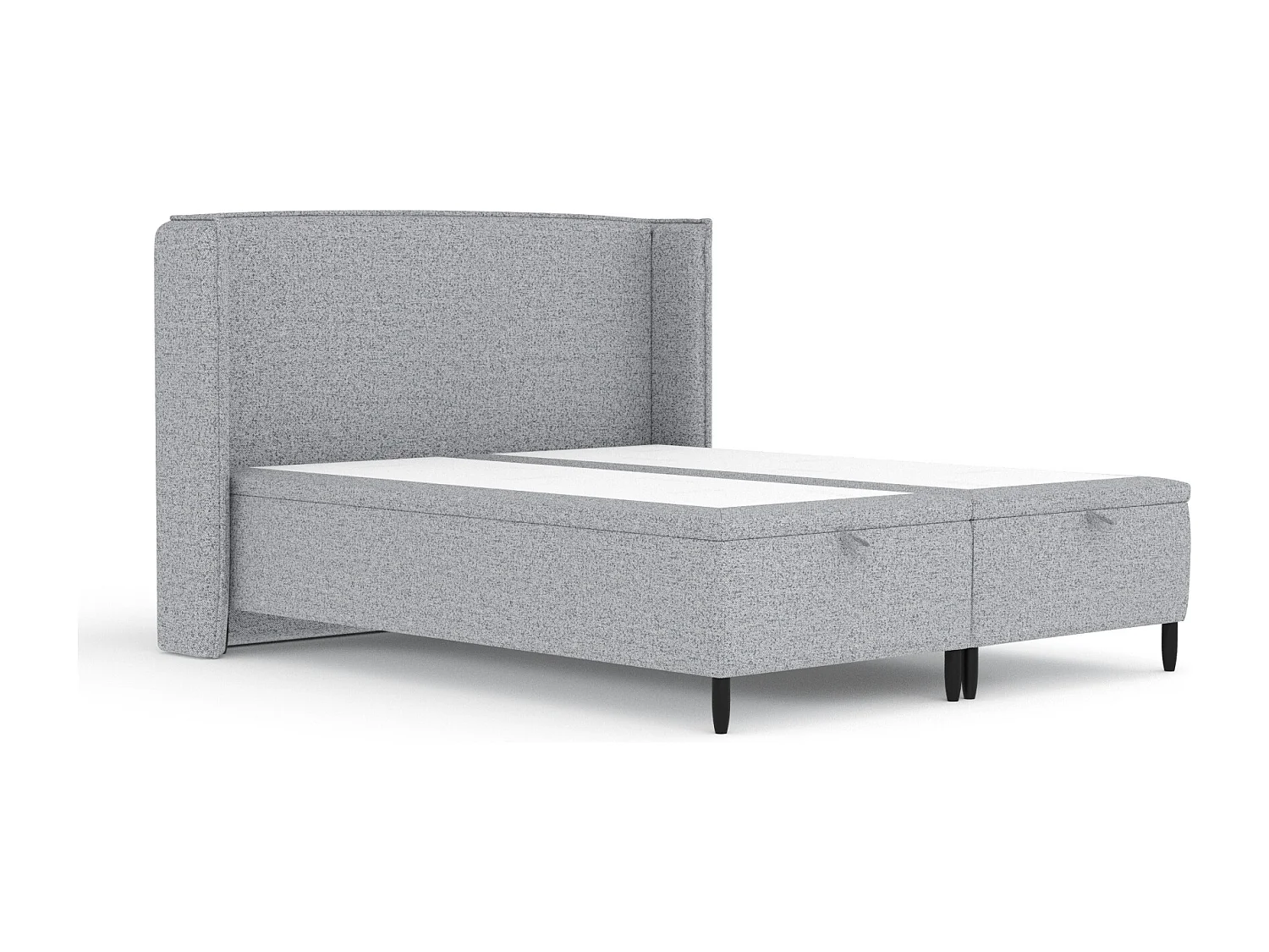 Lit coffre en toile tissée Ritual - 160 x 200 cm - gris