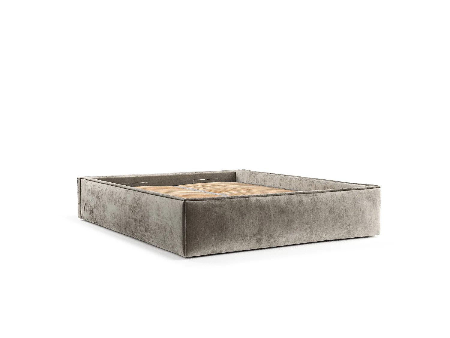 Lit coffre Alvar - 140 x 200 cm - chenille - beige