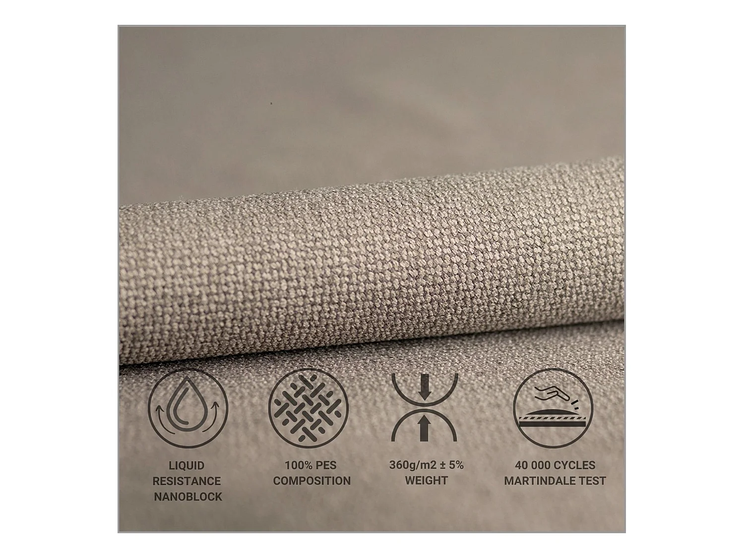 Polsterbett Livy - 140 x 200 cm - Webstoff - hellbraun