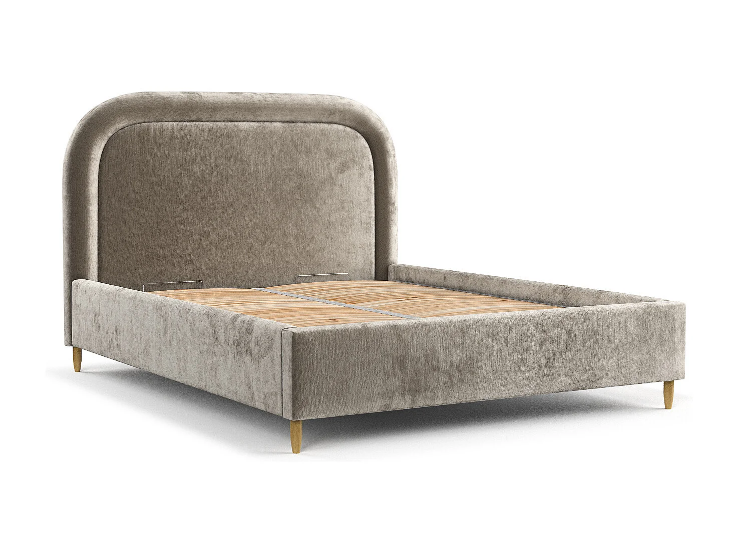 Lit coffre Mija - 140 x 200 cm - chenille - beige