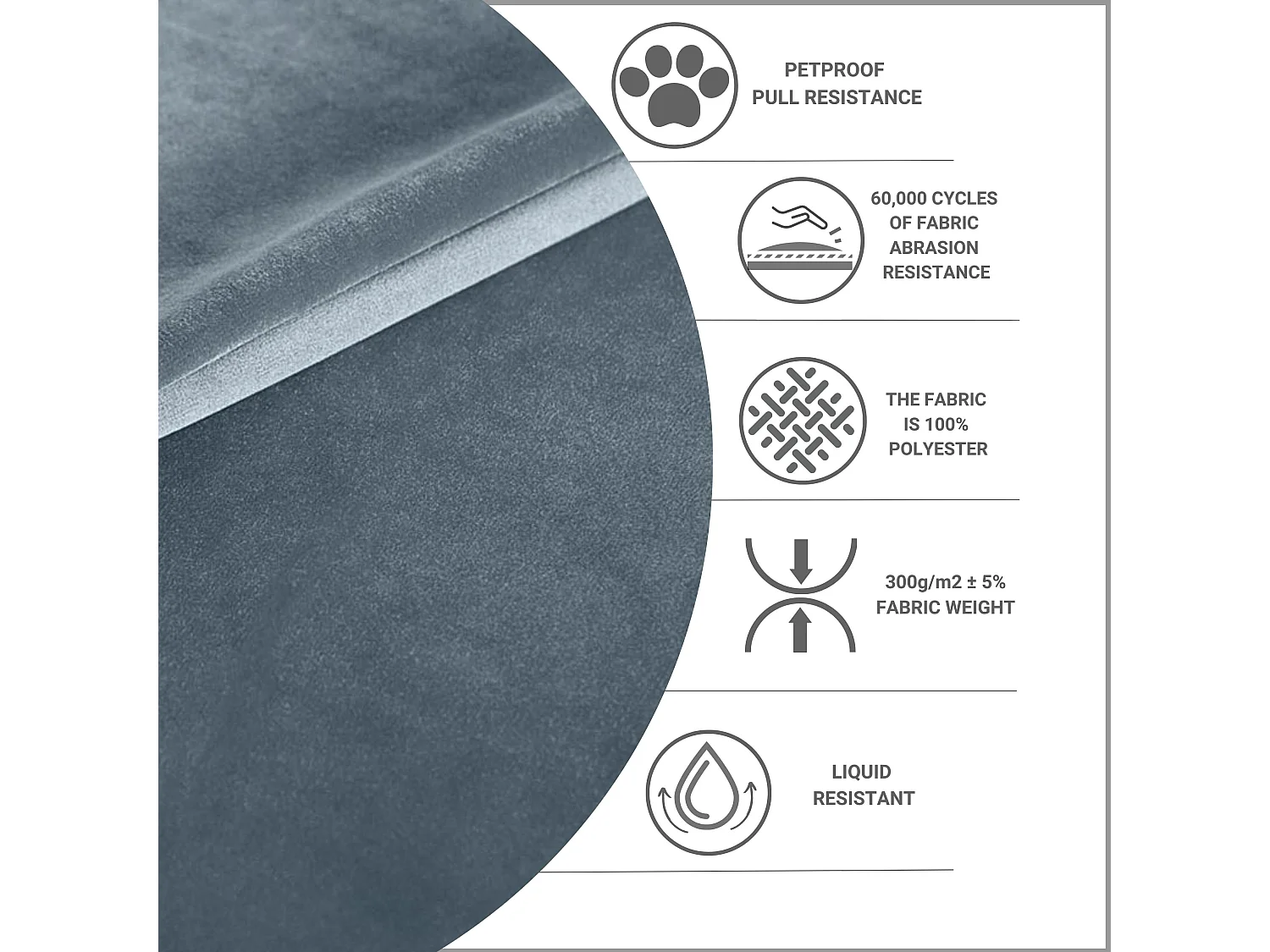 Lit coffre Noto - 160 x 200 cm - velours - bleu gris