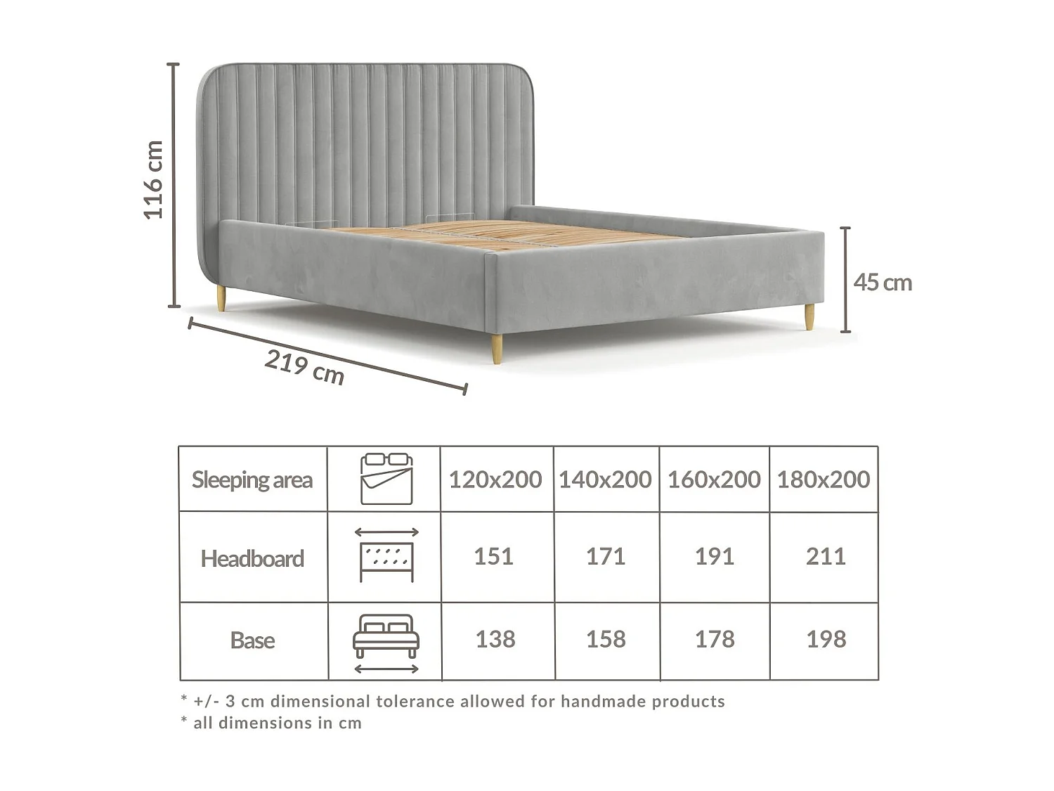 Lit coffre Noto - 160 x 200 cm - velours - bleu gris