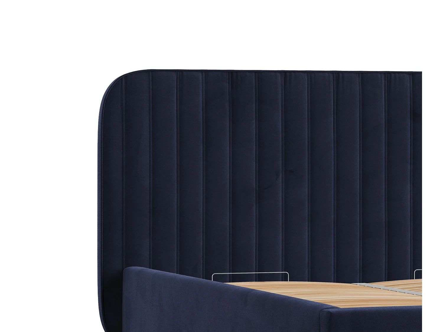 Lit coffre Noto - 140 x 200 cm - velours - bleu marine