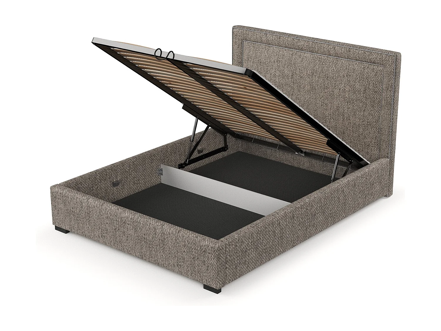 Polsterbett Como - 160 x 200 cm - Webstoff - braun