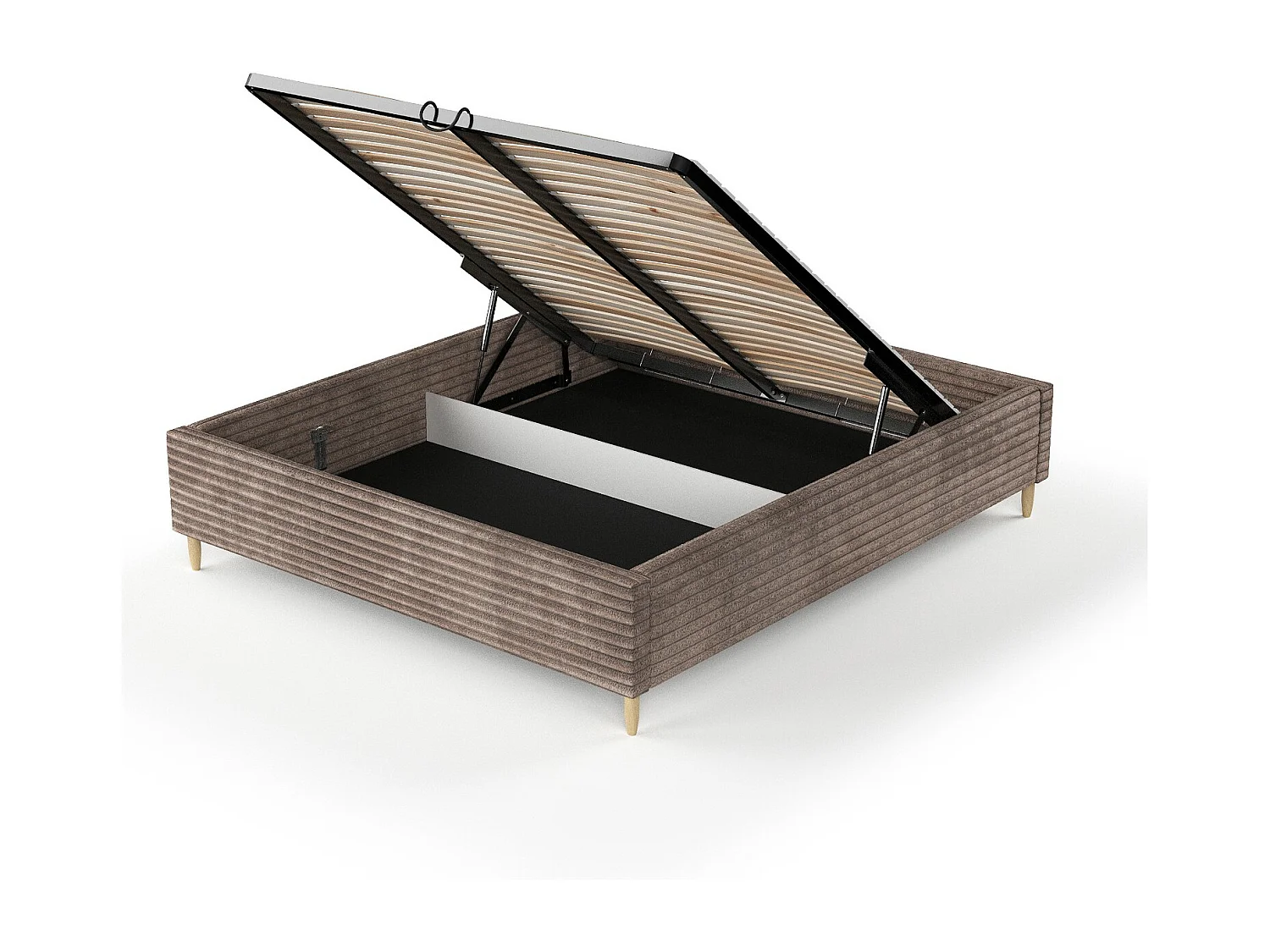 Polsterbett Larch - 120 x 200 cm - Samtstoff - beige