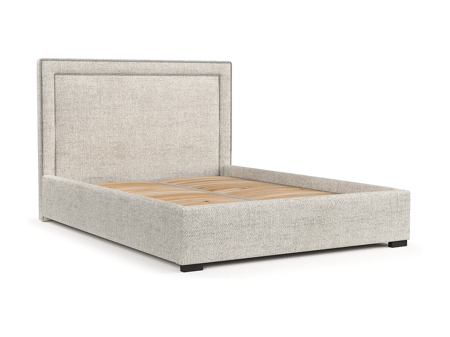 Polsterbett Como - 160 x 200 cm - Webstoff - creme