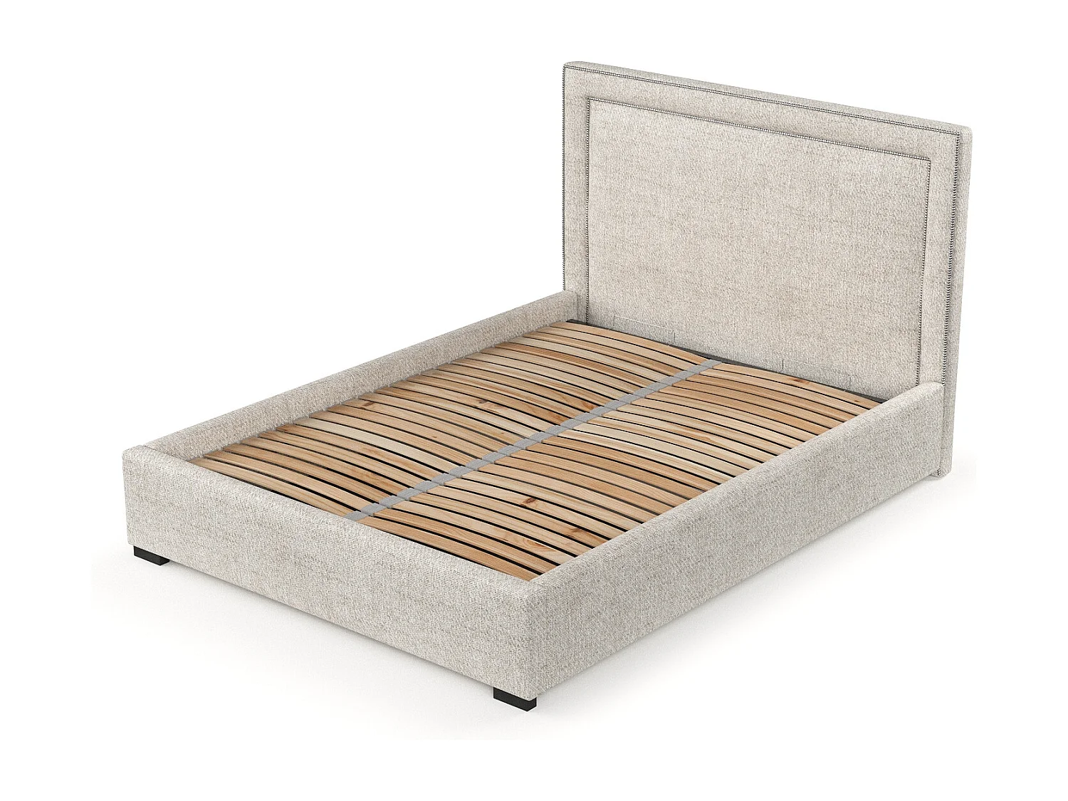 Polsterbett Como - 160 x 200 cm - Webstoff - creme