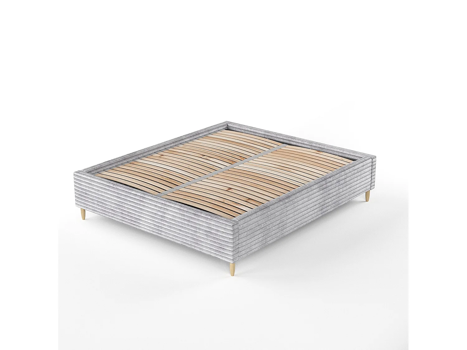 Polsterbett Larch - 120 x 200 cm - Samtstoff - grau