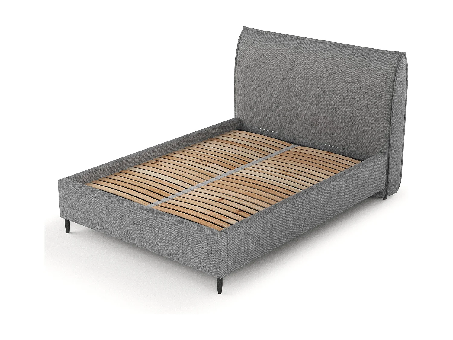 Polsterbett Shell - 180 x 200 cm - Webstoff - grau