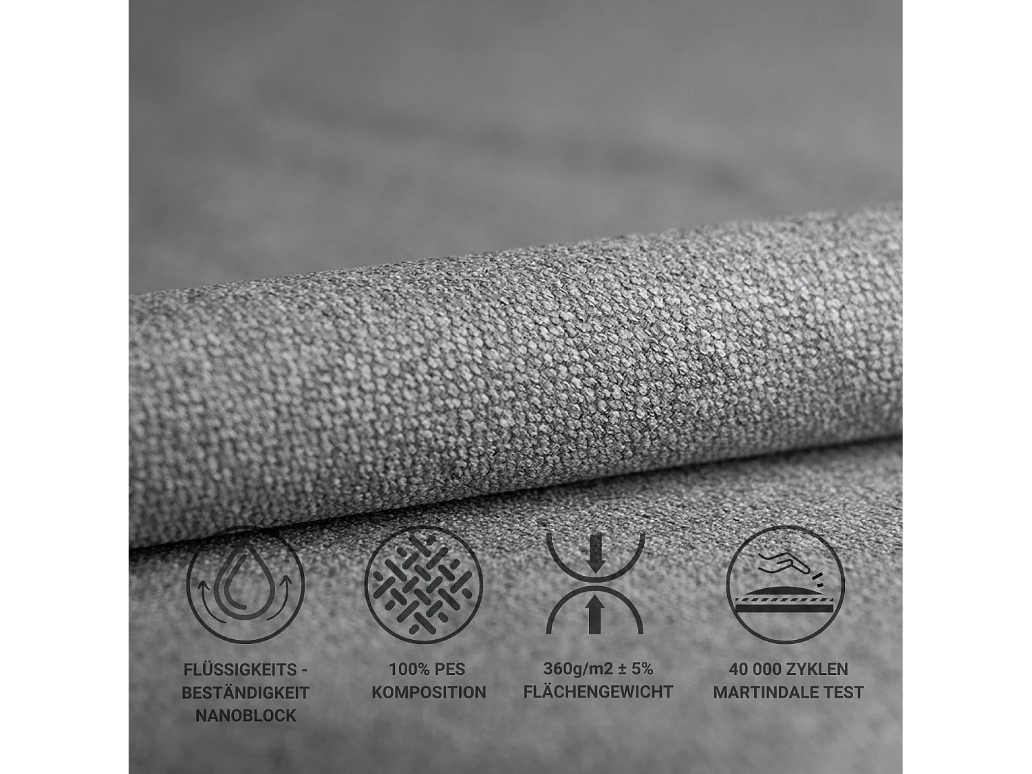 Lit coffre Noto - 120 x 200 cm - toile tissée - gris